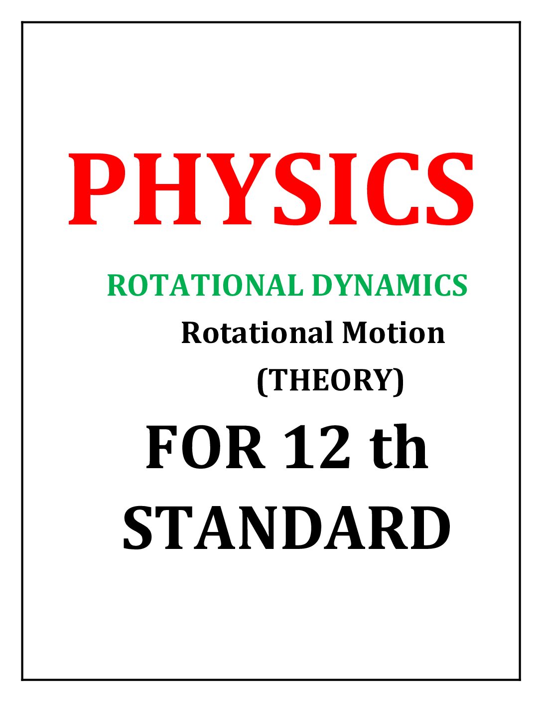 Photo of ROTATIONAL DYNAMICS