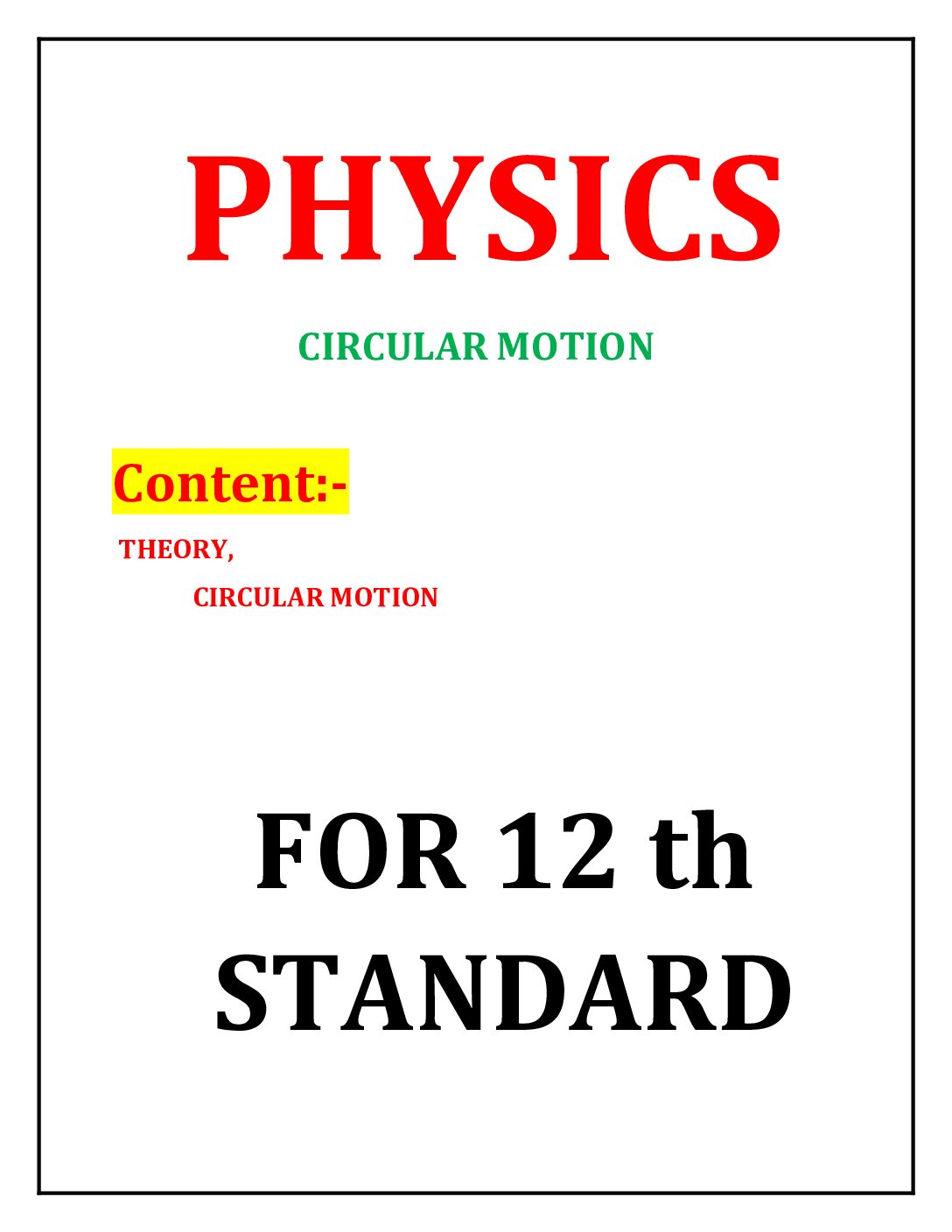 Photo of CIRCULAR MOTION