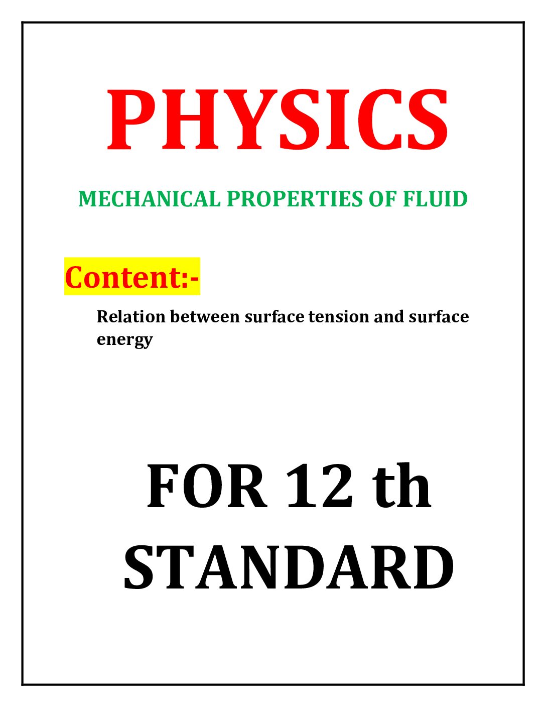 Photo of Relation between Surface Tension and Surface energy