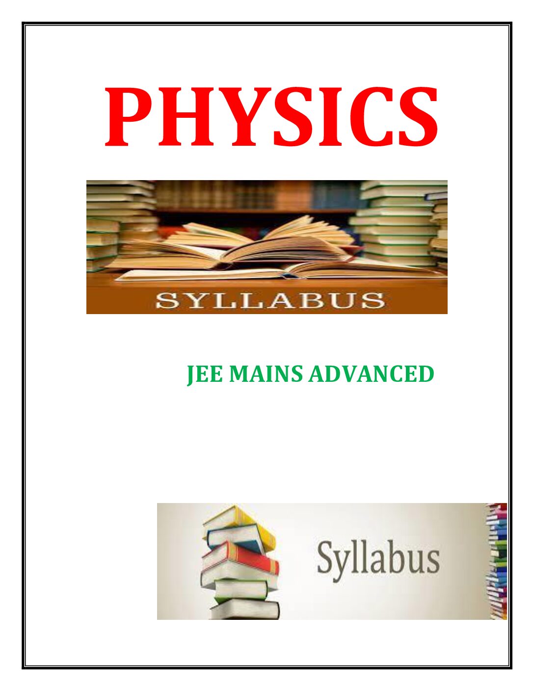 Photo of JEE MAINS PHYSICS SYLLABUS